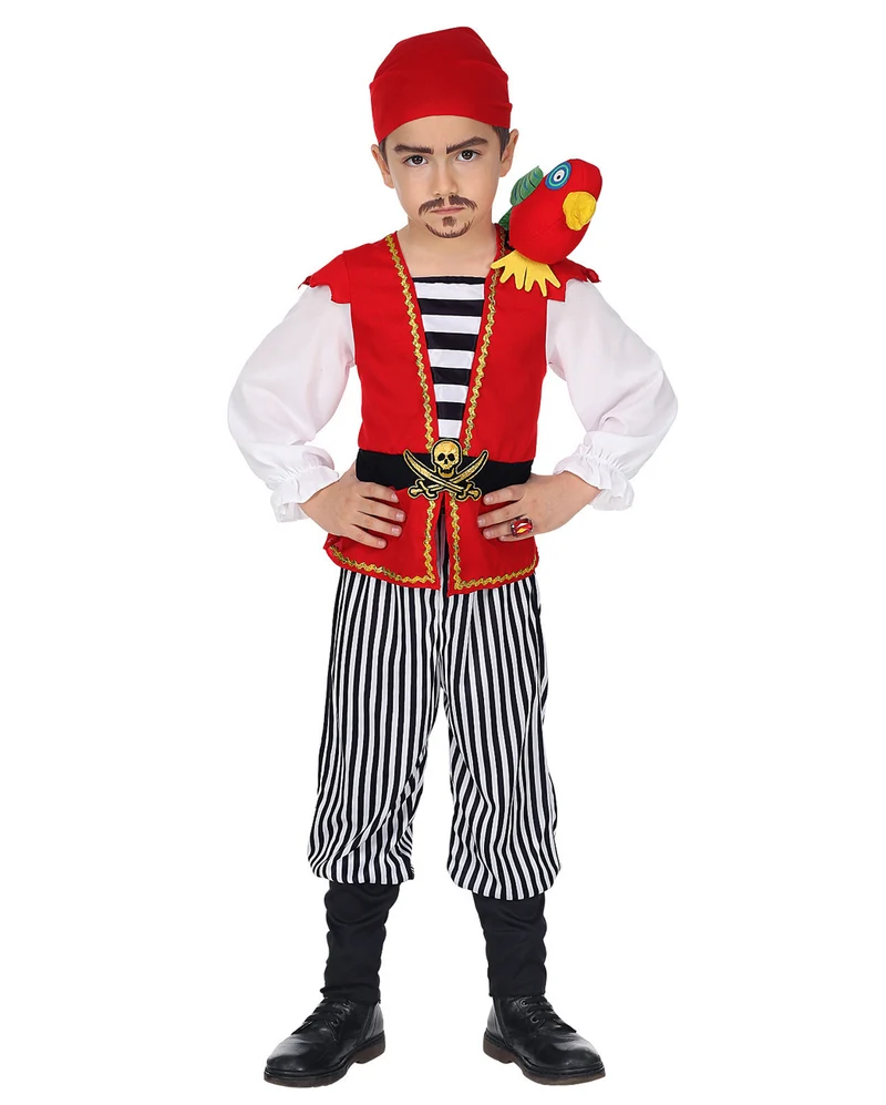Pirat Kinderkostüm mit Papagei