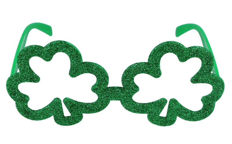 Glitzer Kleeblatt Brille für Erwachsene