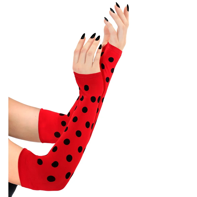 Fingerlose Marienkäfer Handschuhe lang