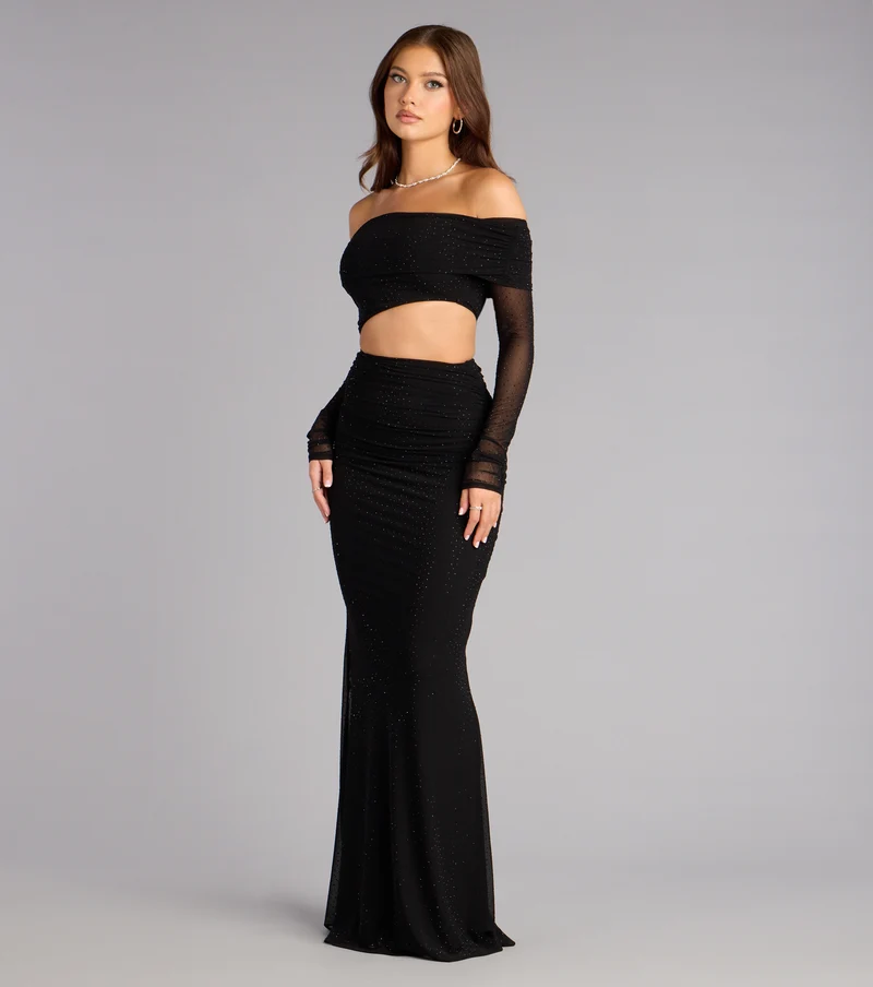 Lila Rhinestone Mermaid Formal Dress