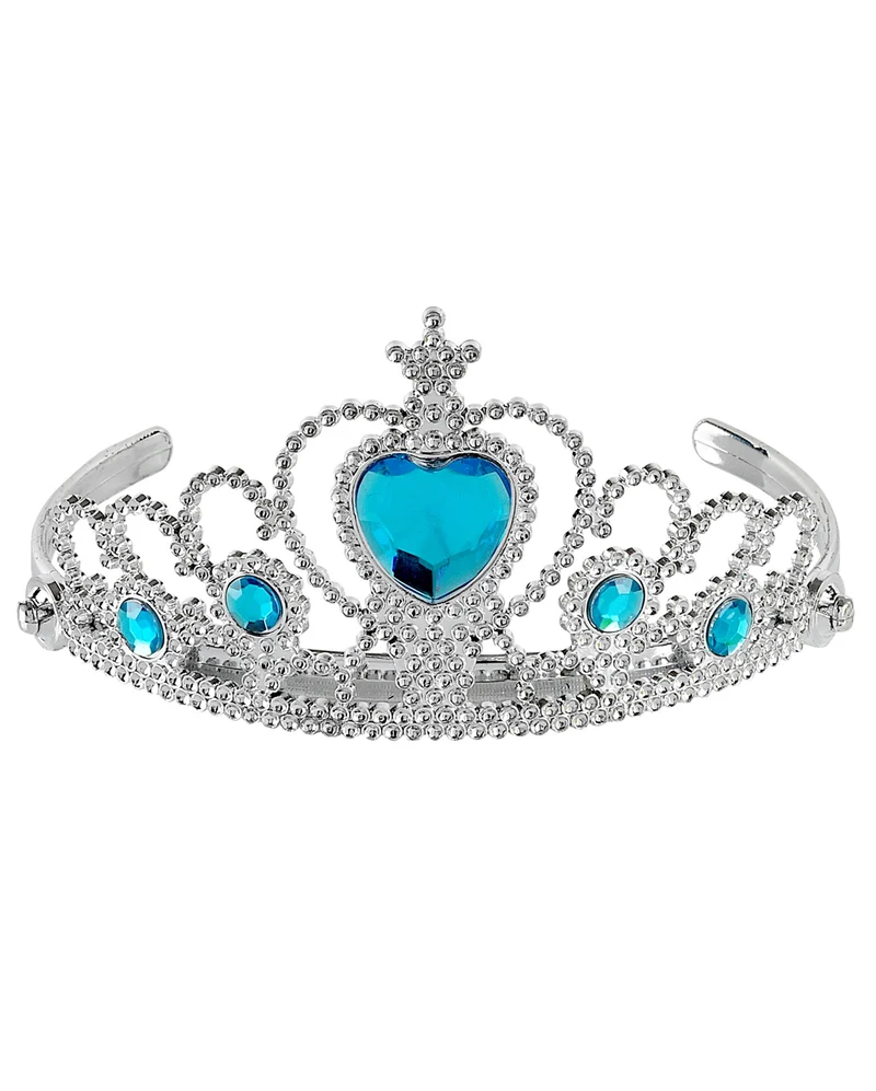 Silberne Prinzessin Tiara mit Türkisen Steinchen
