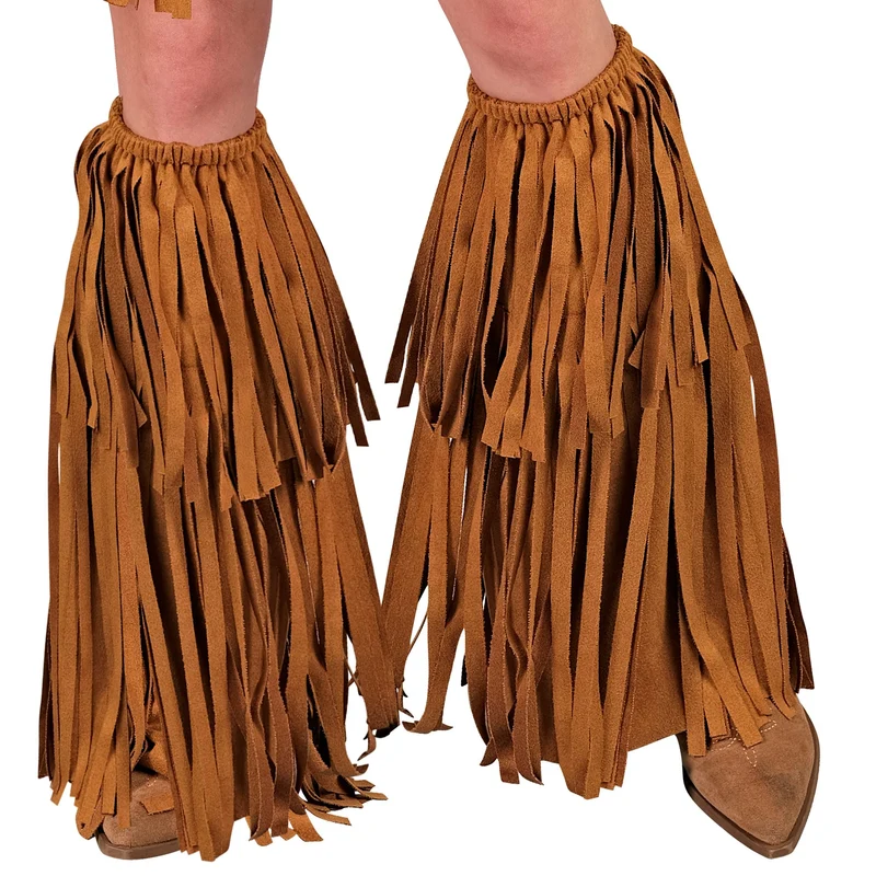 Braune Fransenstulpen