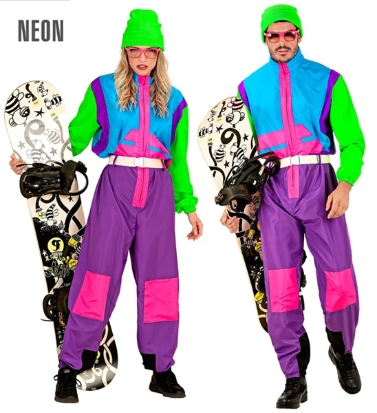 Neon Snowboarder Kostüm für Erwachsene