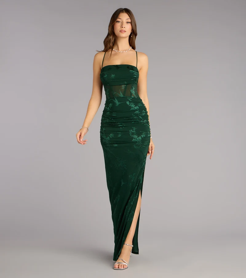Sydney Lace Corset Mermaid Slit Formal Dress