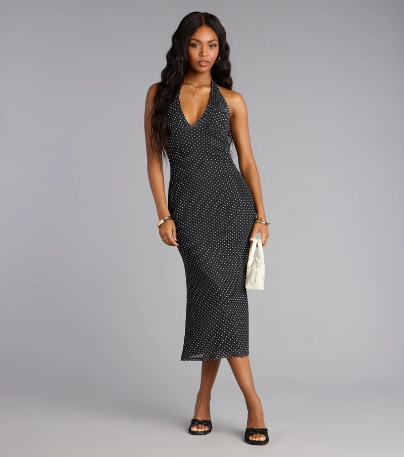 Retro Romance Halter Midi Dress
