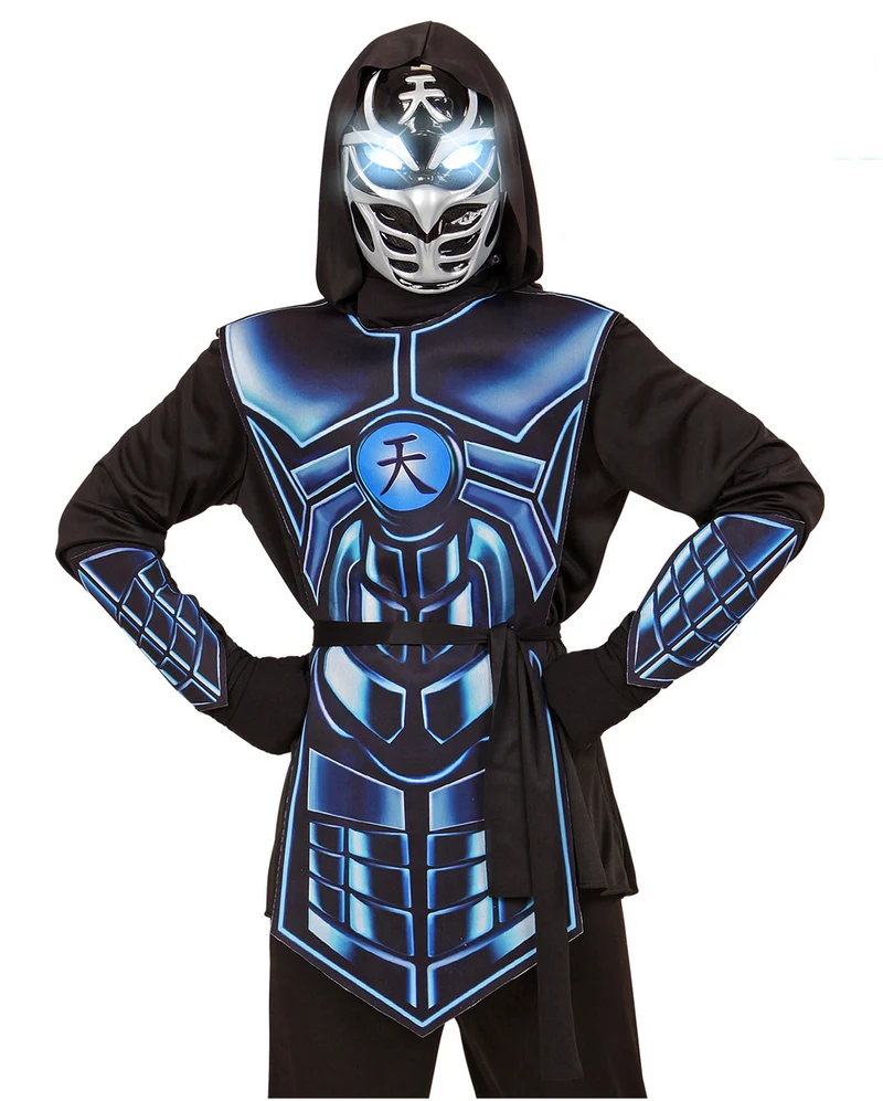 Cyber Ninja Kinderkostüm mit leuchtenden Augen