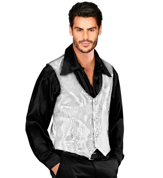 Glitzer Pailletten-Weste Herren
