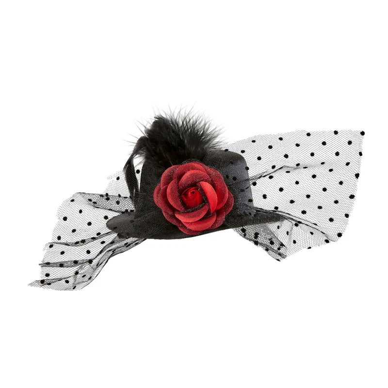 Hedda Mini Zylinder mit Tüll und Rose