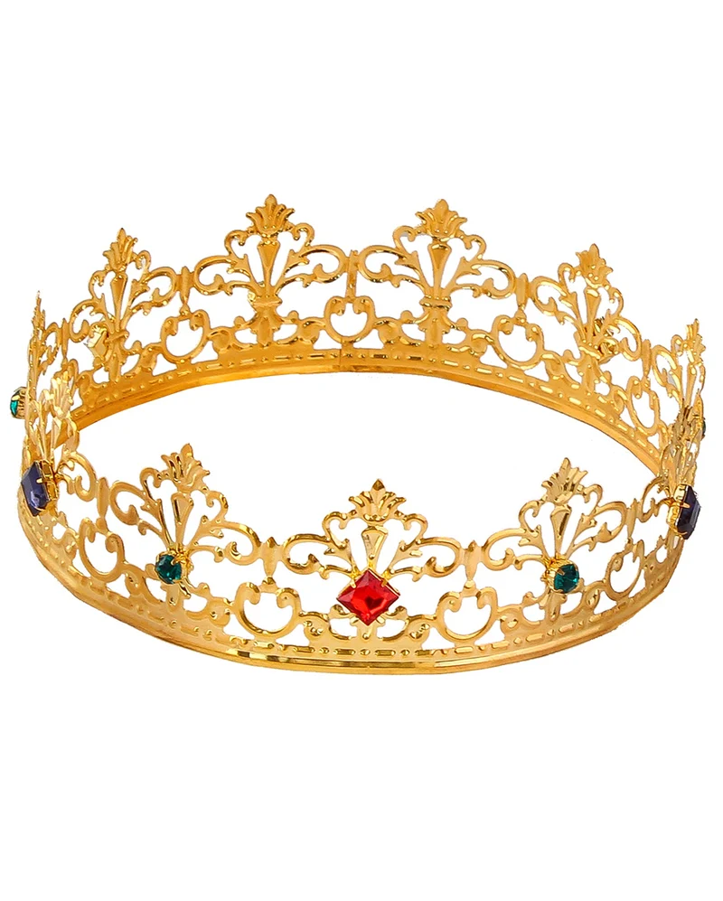 Royale Königskrone mit bunten Schmucksteinen