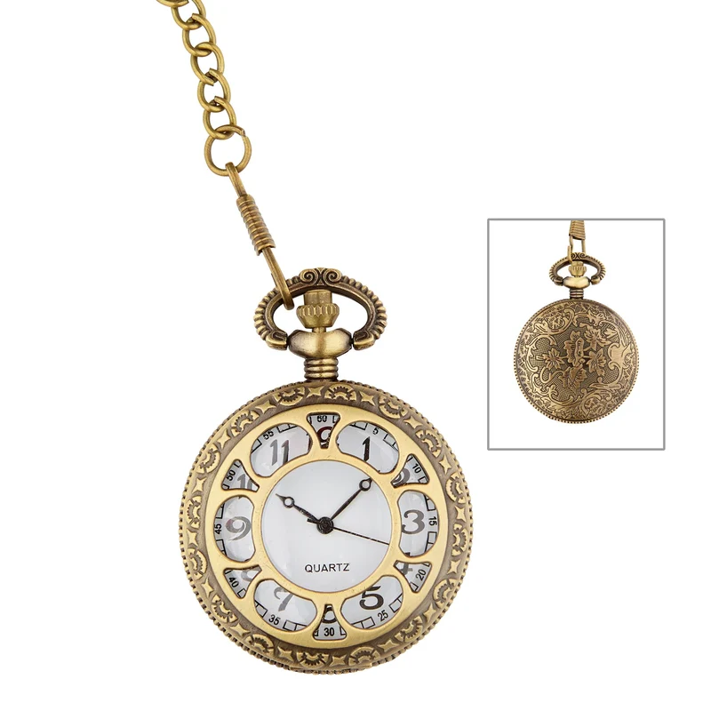 Mechanische Taschenuhr mit Kette gold