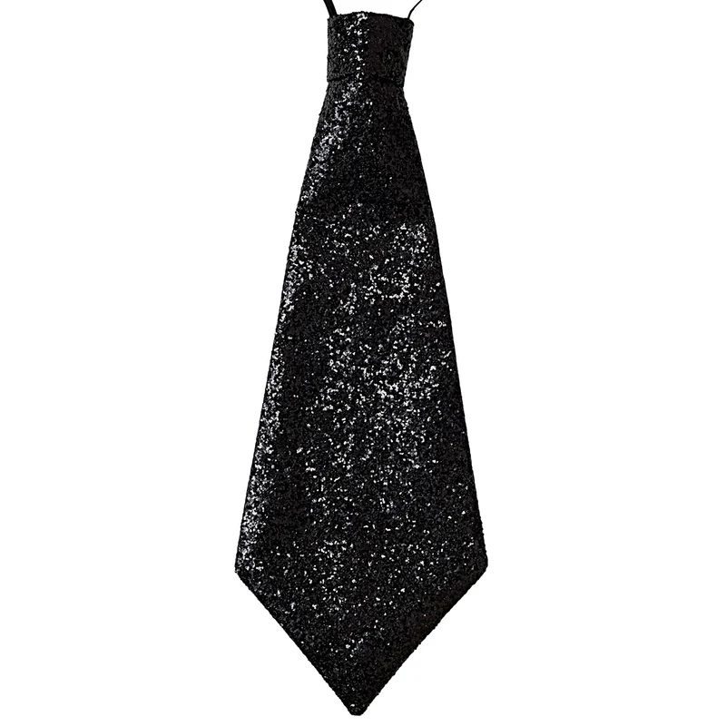 Glitzer Glamour Krawatte schwarz