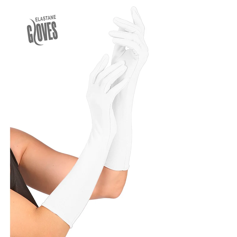Elegante weiße Handschuhe lang