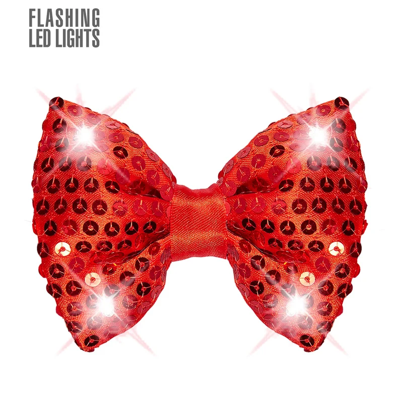 Rote Grace Paillettenfliege mit LED