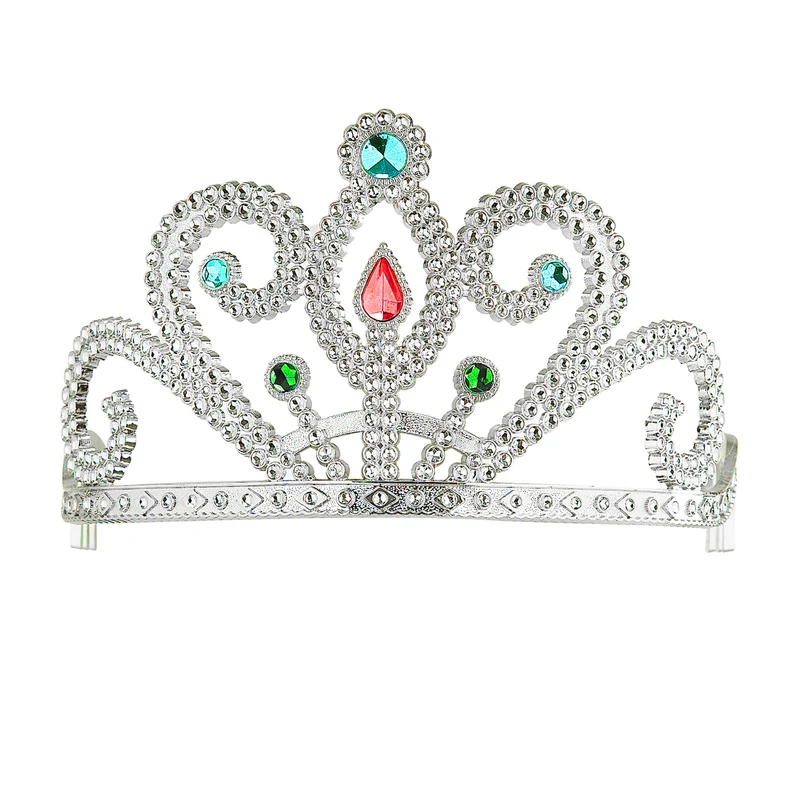Tiara mit Edelsteinen in Silber
