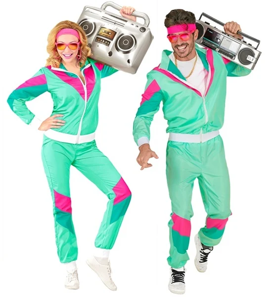 80er Jahre Trainingsanzug türkis unisex