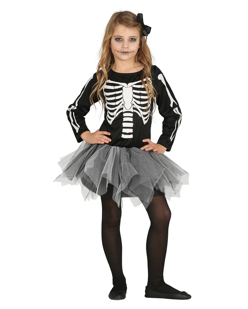 Skelett Ballerina mit Tutu Kinderkostüm