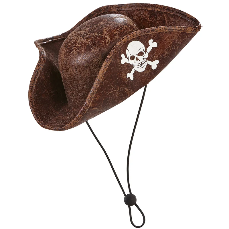 Mini Piratenhut für Damen braun