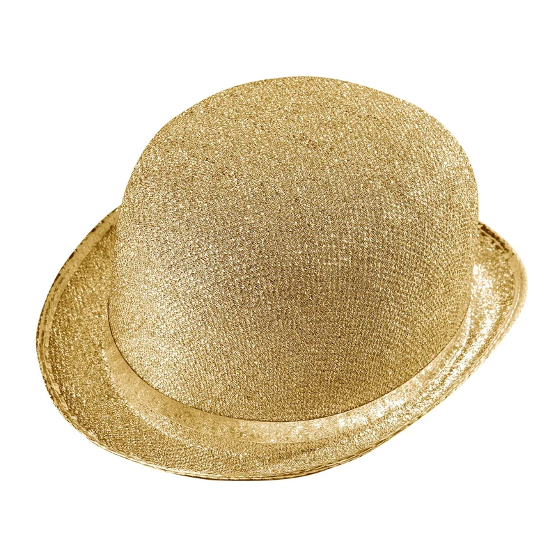 Melonen-Filzhut mit Lurexband Gold