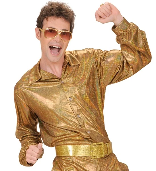 Glitzerhemd Disco Fever Gold Für Herren