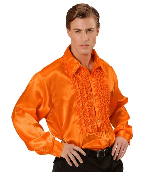 Rüschenhemd Orange