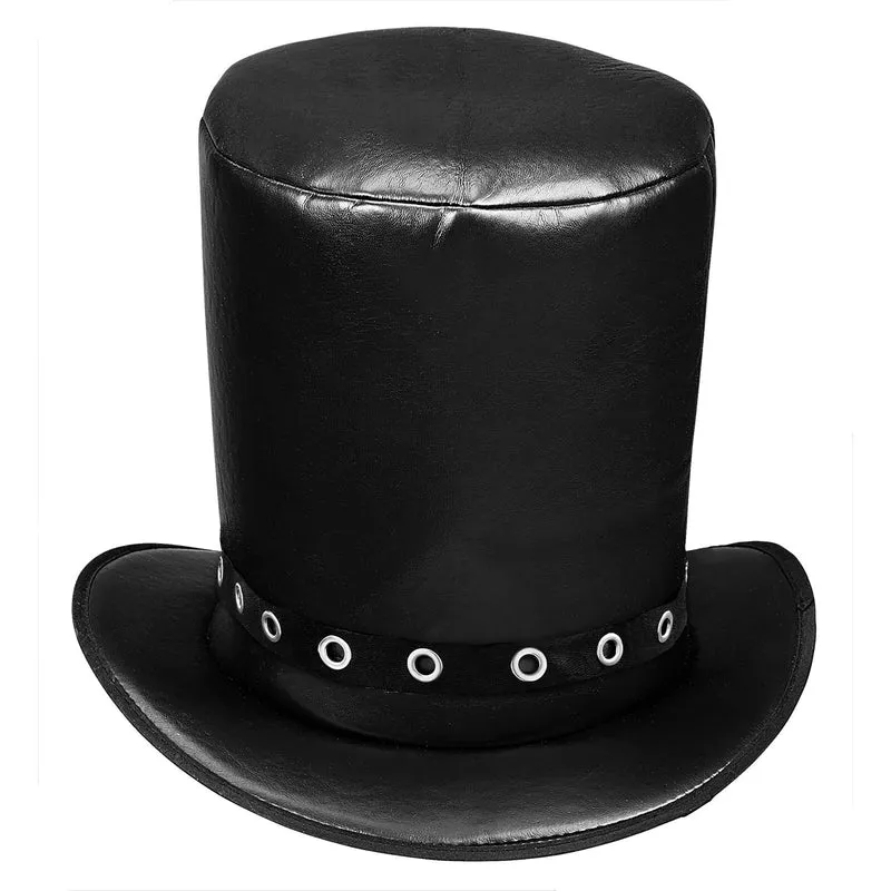 Lederlook Zylinder In Schwarz