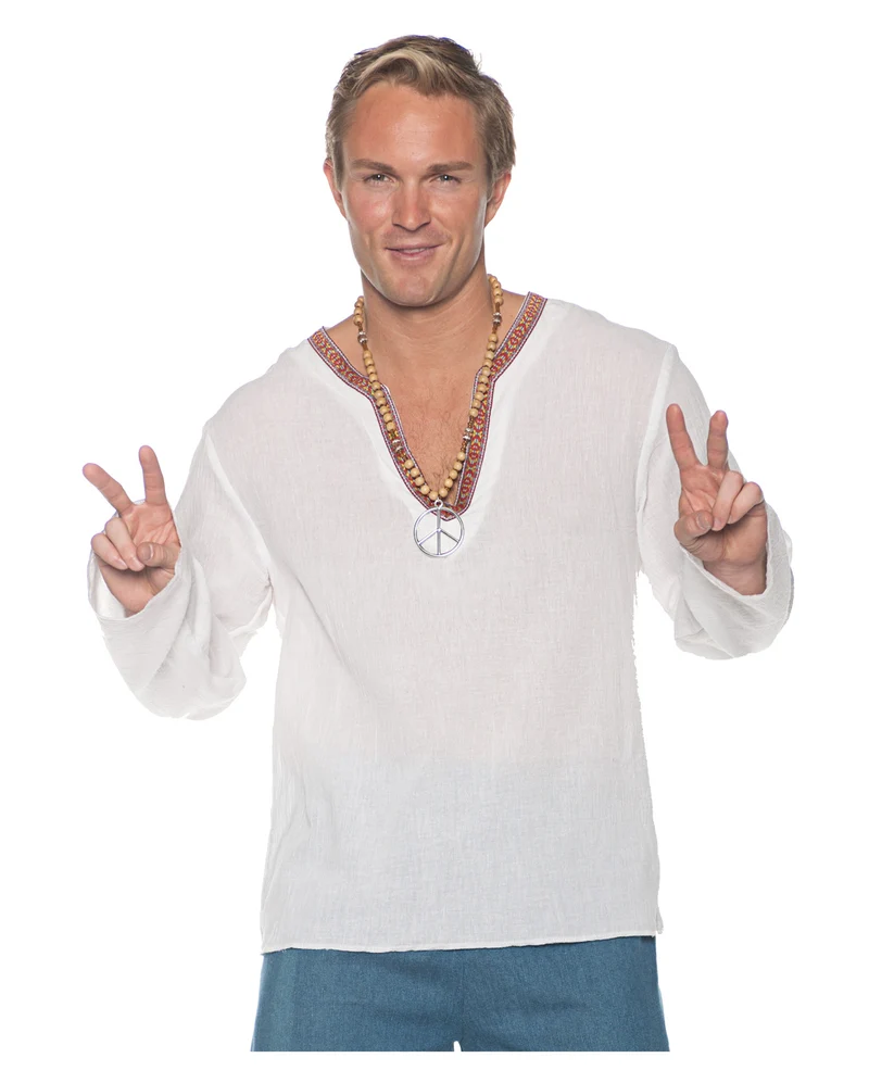 Hippie Kostüm Shirt weiß