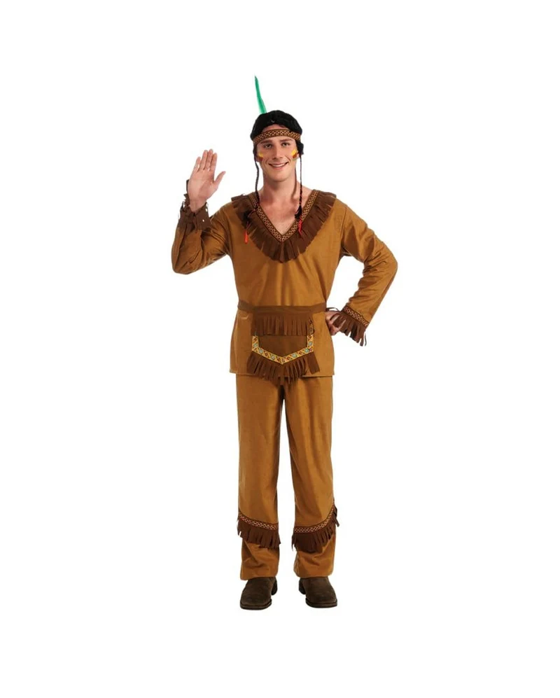 Indianer Herrenkostüm mit Kopfschmuck