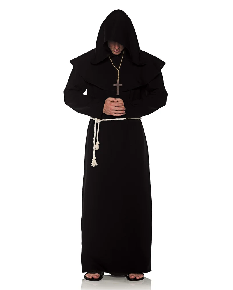 Mönchsrobe Herrenkostüm schwarz
