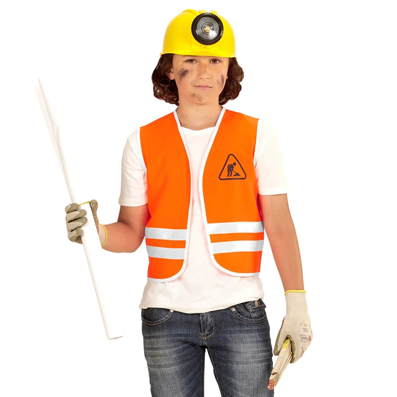 Bobby Bauarbeiter Kinder Warnweste