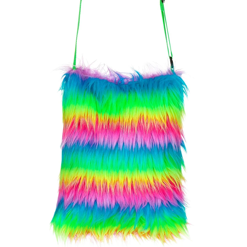 Regenbogen Neon Plüschtasche
