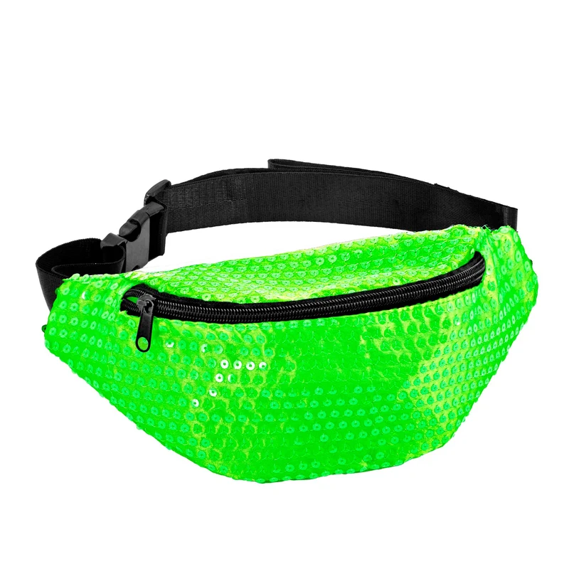 Pailletten Gürteltasche Neon Grün