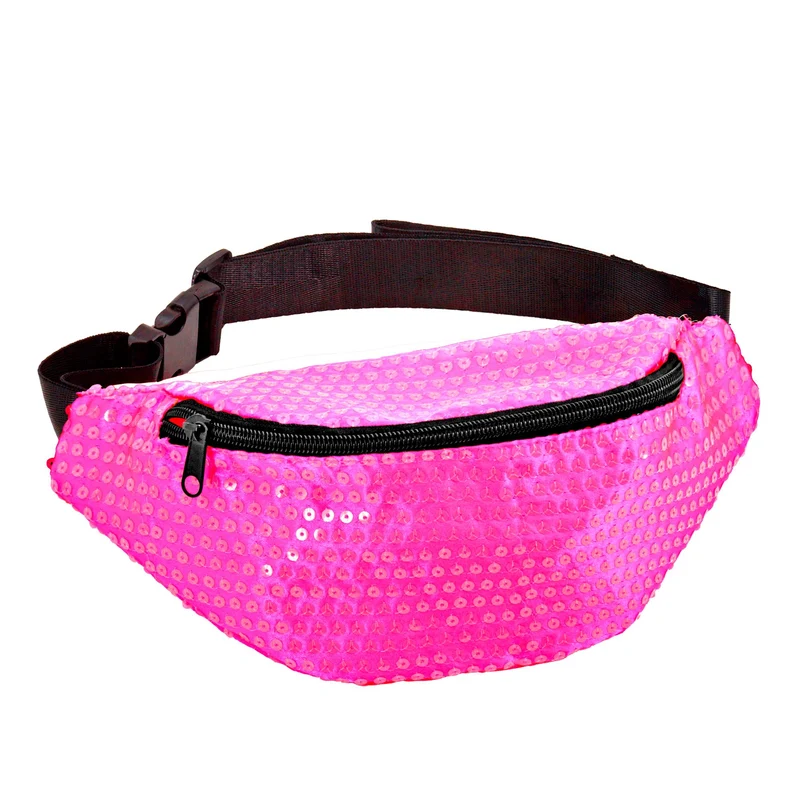 Pailletten Gürteltasche Neon Pink