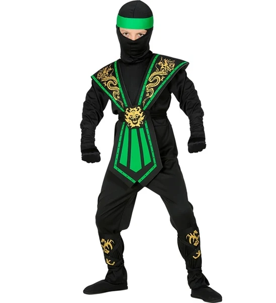 Grünes Ninja Kostüm Katashi für Kinder