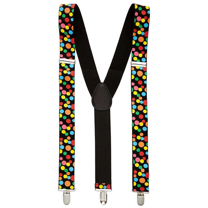 Bunte Dazzle Hosenträger mit Punkten