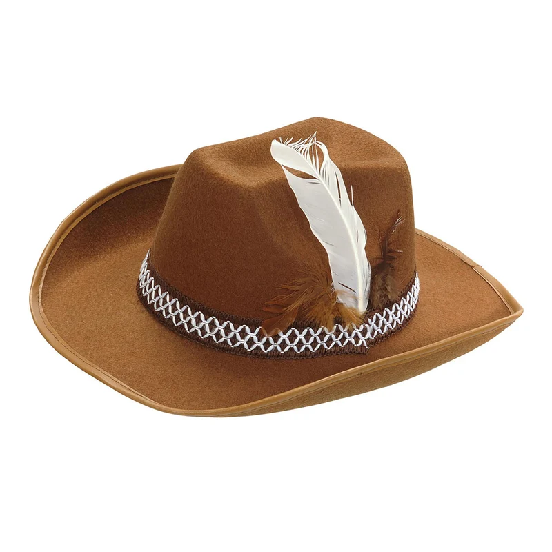 Feder Cowboyhut Braun