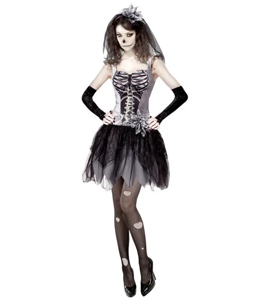 Sexy Skelett Kleid Susi für Damen