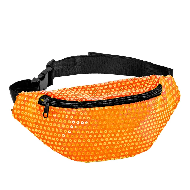 Pailletten Gürteltasche Neon Orange