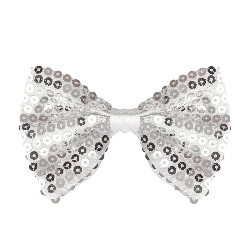 Silberne Glamour Fliege Mit Pailletten