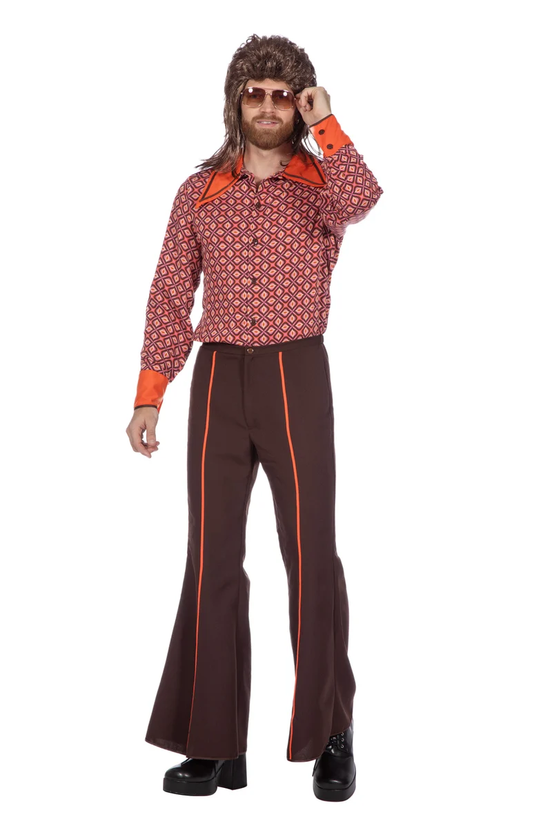 Siebziger Jahre Outfit orange für Herren