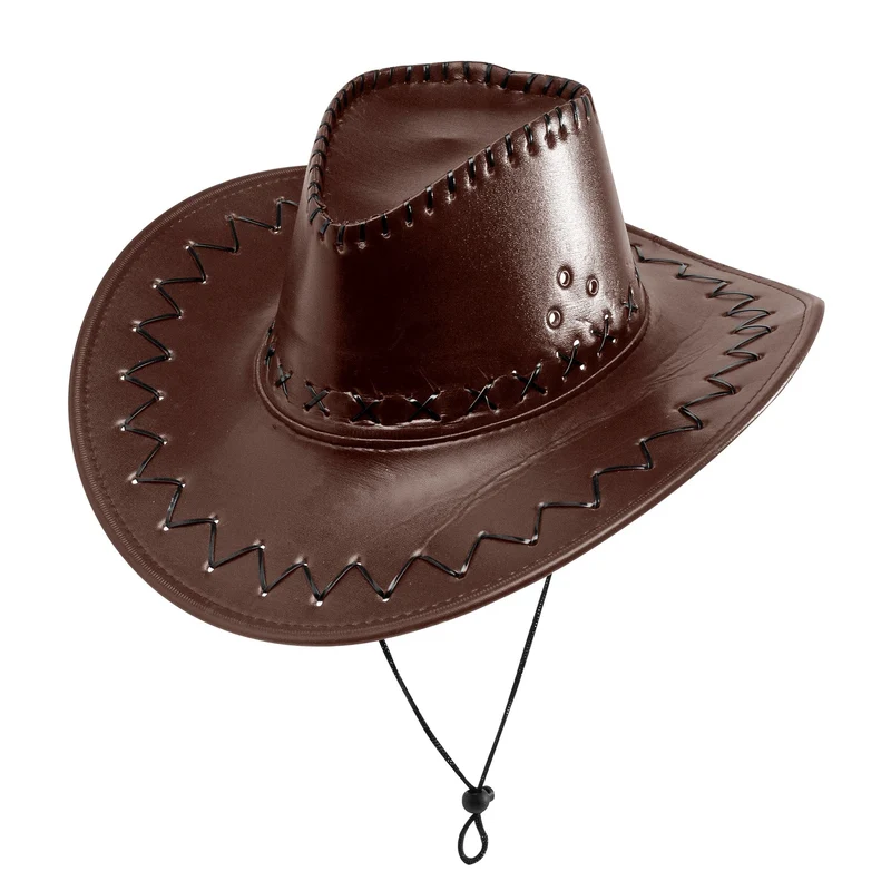 Cowboyhut Braun mit Nähten