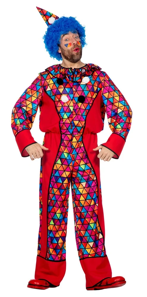 Clown-Overall Herren Kostüm