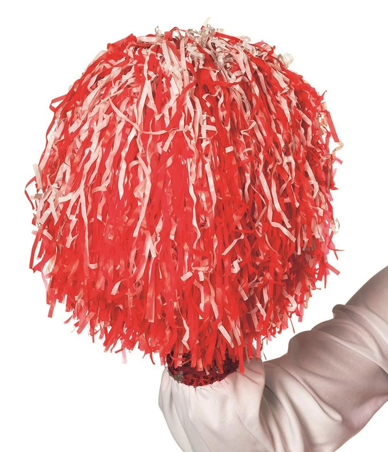 Cheerleader Pompom in Rot-Weiß