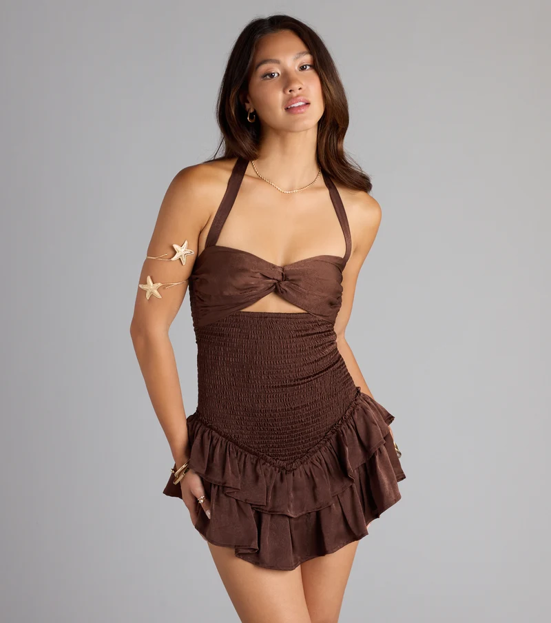 Ruffle Ready Drop Waist Skater Dress